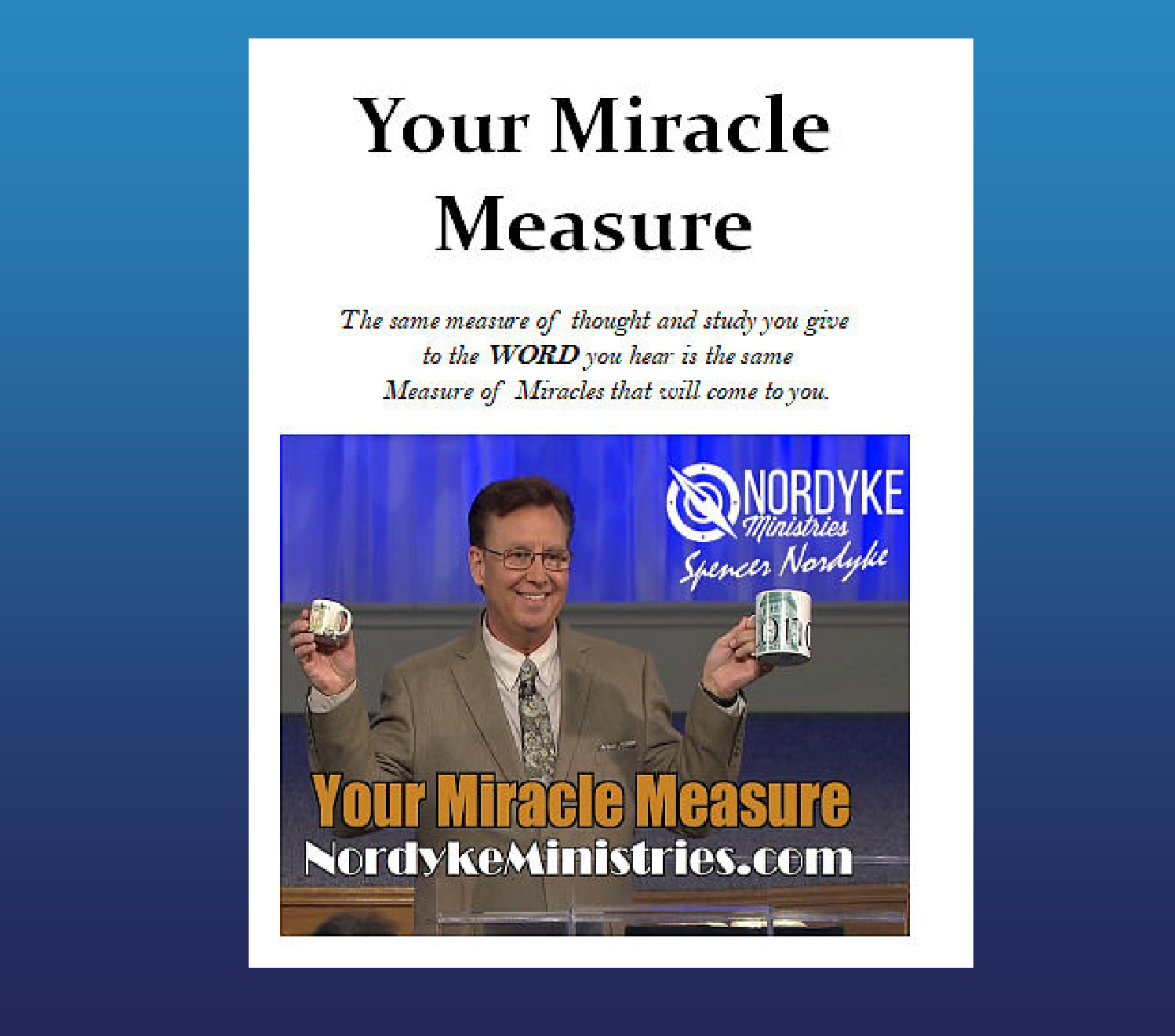 Your Miracle Measure DVD